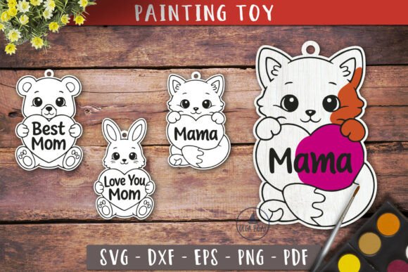 Download Mother’s Day Animals Painting Toy SVG - Animal Collection