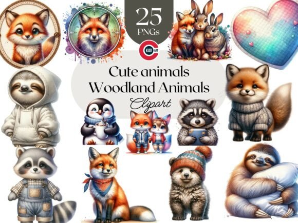Download Cute Woodland Baby Animals Clipart - Animal Collection