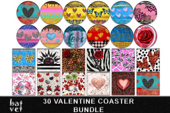 Download Valentines Sublimation Coaster Bundle - Coaster bundle Collection