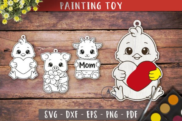 Download Cute Animal Heart Painting SVG - Animal Collection