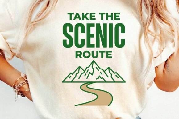 Download Take the Scenic Route T-Shirt Design PNG - Premium Resources
