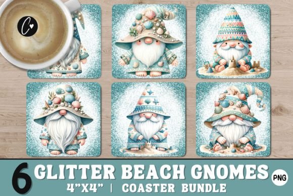 Download Glitter Beach Gnome Coaster Bundle - Coaster bundle Collection