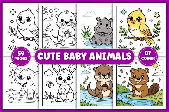 Download Cute Baby Animals Coloring Pages Kids - Animal Collection