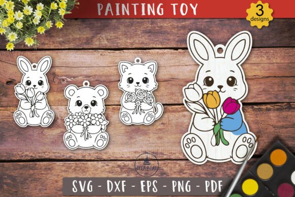 Download Cute Animal Painting Toy Ornament SVG - Animal Collection